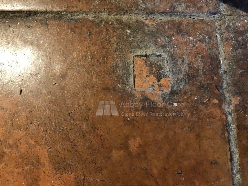 Heavy build-up of Sealer on Terracotta Floor