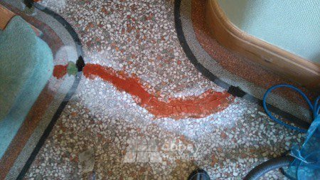 filling cracks in terrazzo floor with epoxy filler