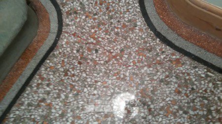 terrazzo cracked floor repaired and polished
