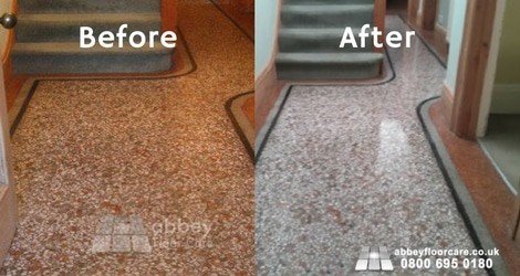 Terrazzo polishing Noprthampton before and after