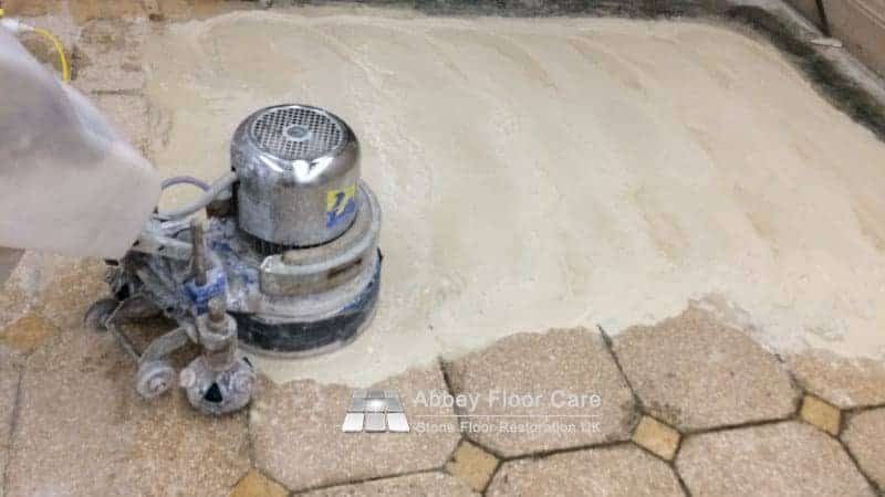 Restoring an old Terrazzo floor in Bolton Town Hall