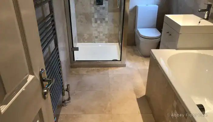 Travertine In A Shower Area