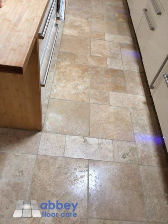 travertine polishing to a mid sheen finish