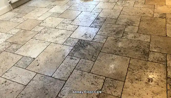 Travertine kitchen floor in Surrey b