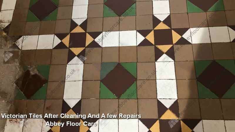 Victorian Tiles After Cleaning And A few Repairs