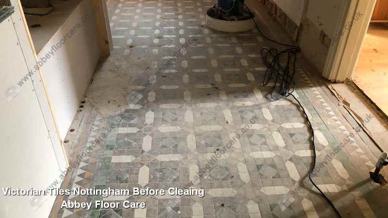 Victorian Tiles Nottingham Before Cleaing