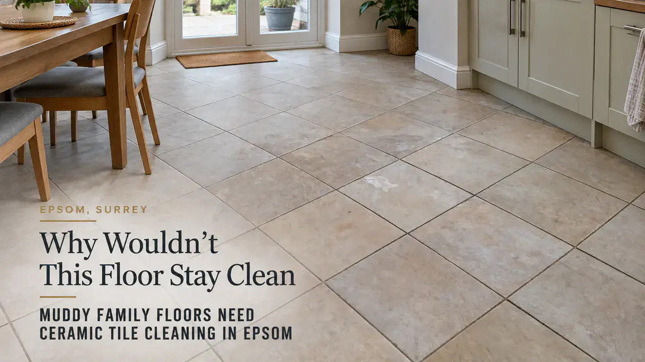 Muddy Family Floors Need Ceramic Tile Cleaning In Epsom