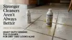 Ceramic Tile floor showing homeowner needs to choose a sealer or cleaning product and does not know which is safe for this material