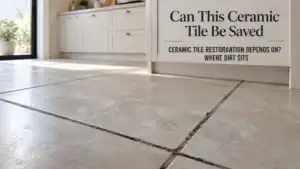 Ceramic Tile floor showing the homeowner assumes every poor-looking area can be restored through cleaning or polishing without first...