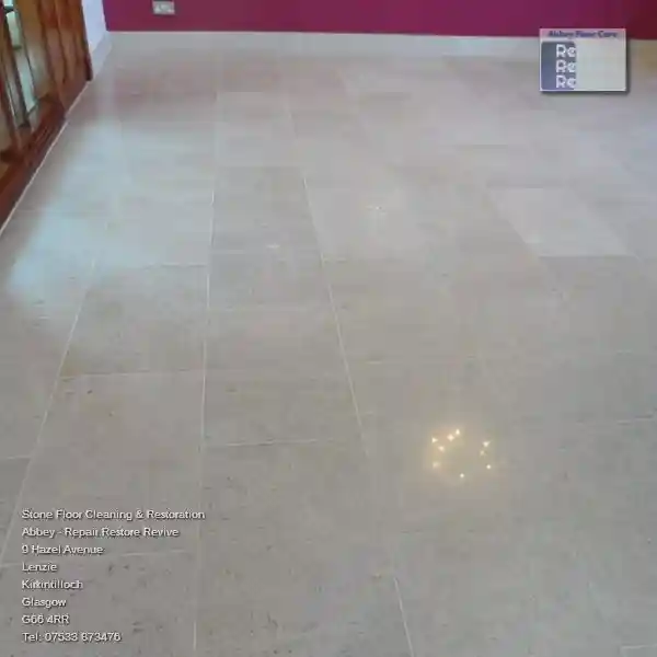 Beautifully cleaned Limestone floor
