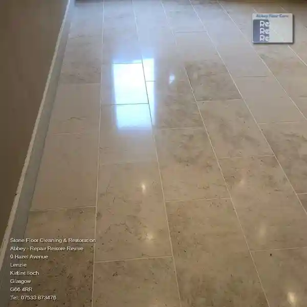 Beautifully cleaned Limestone floor