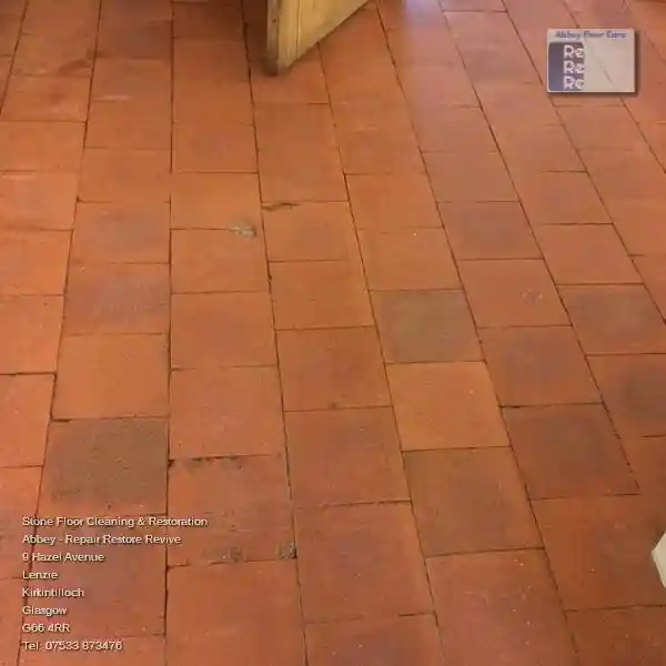 Beautifully cleaned Quarry Tile floor
