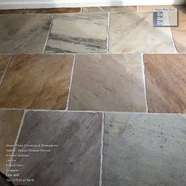 Beautifully cleaned sandstone floor