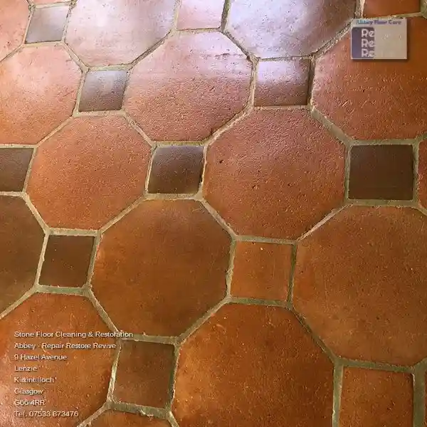 Beautifully cleaned Terracotta Tile floor
