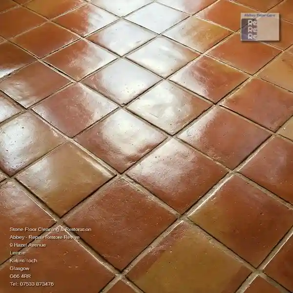 Beautifully cleaned Terracotta Tile floor