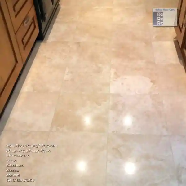 Beautifully cleaned Travertine Tile floor
