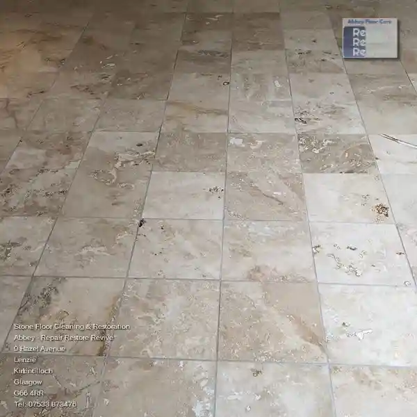 Beautifully cleaned Travertine Tile floor