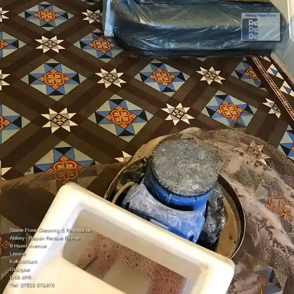 Scrubbing and Polishing Victorian Tiles