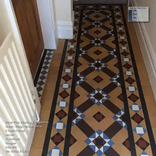 Beautifully cleaned Victorian Tile floor