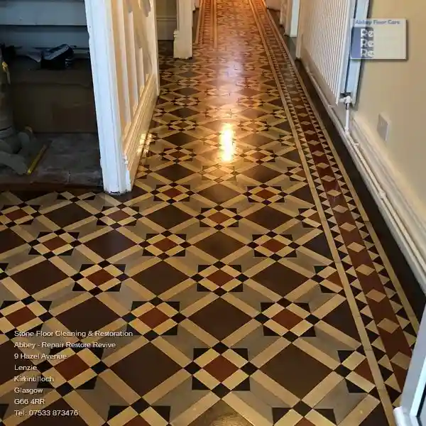 Beautifully cleaned Victorian Tile floor