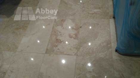 a marble floor in warwickshire cv34 polished to a beautiful shine