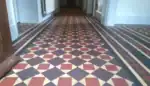 Restored Victorian Minton clay tile floor in Ovington, Buckinghamshire