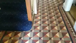 Restored Minton tile floor in a Tutbury, Staffordshire property