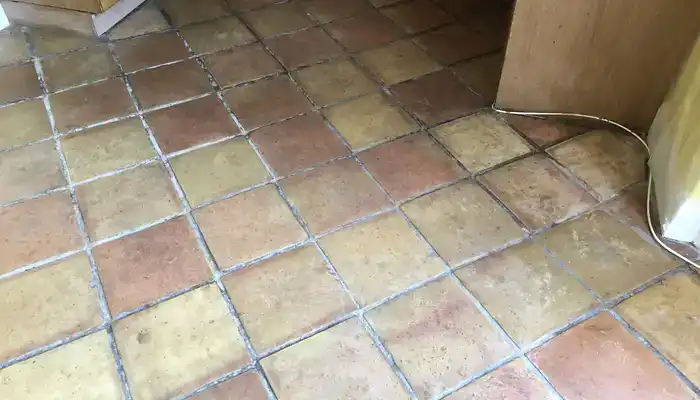 Natural wear on aged terracotta tiles that restoration cannot remove