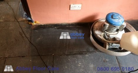 slate floor scrubbing