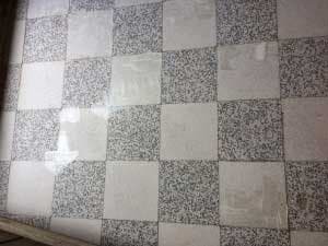 terrazzo floor after filler has set hard