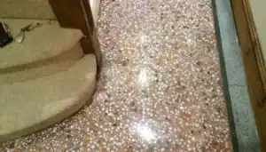 Restored terrazzo floor in a Northampton home after professional restoration