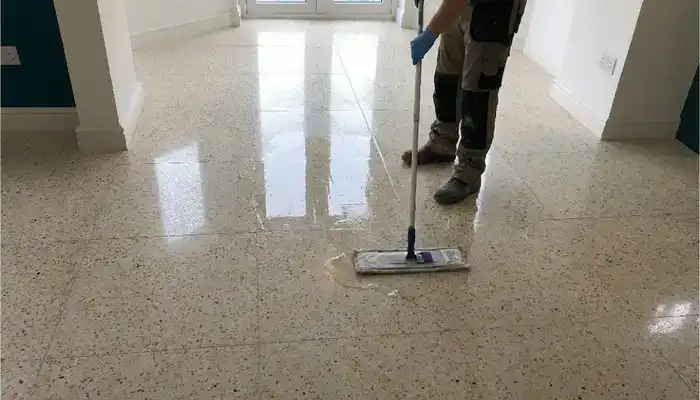 Applying impregnating sealer to a restored terrazzo floor