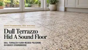 Terrazzo floor illustrating dull Terrazzo Floor Needed Polishing In Kinver Stourbrridge in Kinver Stourbridge, West Midlands