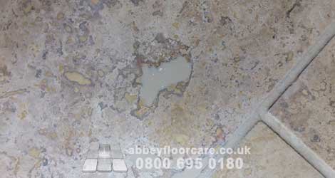 2 part travertine filler smoothed