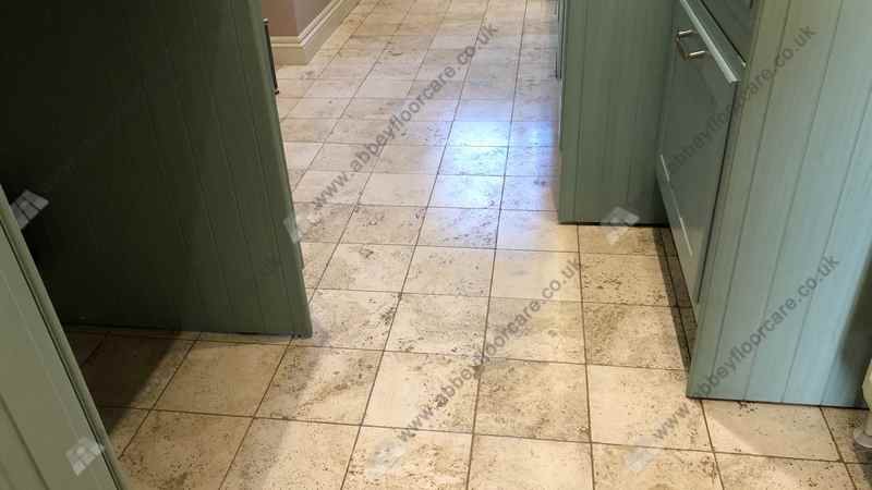 beautiful travertine restoration work by abbey floor care