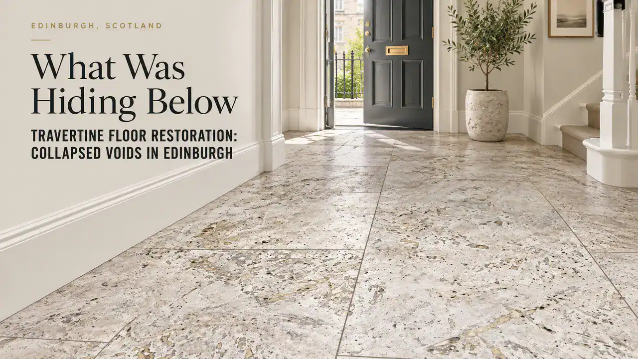 Travertine Floor Restoration: Collapsed Voids in Edinburgh