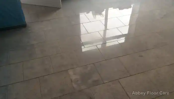 White Marble Tile Floor Restoration – Stoke-on-Trent